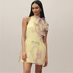 Anthropologie Yellow and Purple Mini Dress